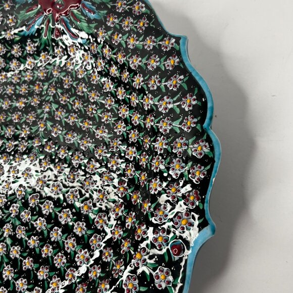 Decorative 12.5" Wall Hanging Plate Life Tree Pattern Turkish Ceramic Hand Paint - Picture 9 of 16